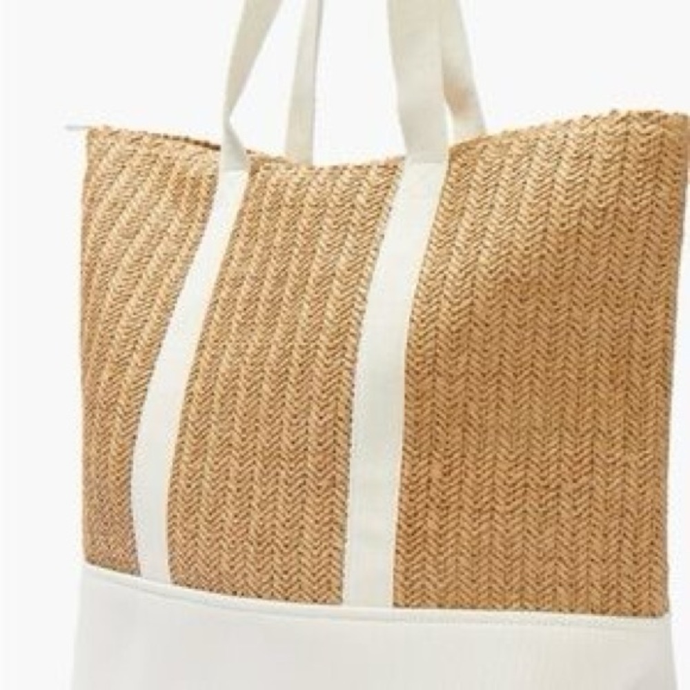 Show Me Your MUMU Elegant Tan and White Tote Bag